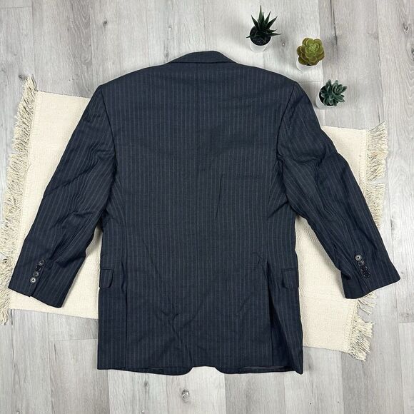 Brooks Brothers Regent Fit 42R Sport Coat Tollegno 1900 Gray Stripe Blazer Wool - Picture 2 of 14